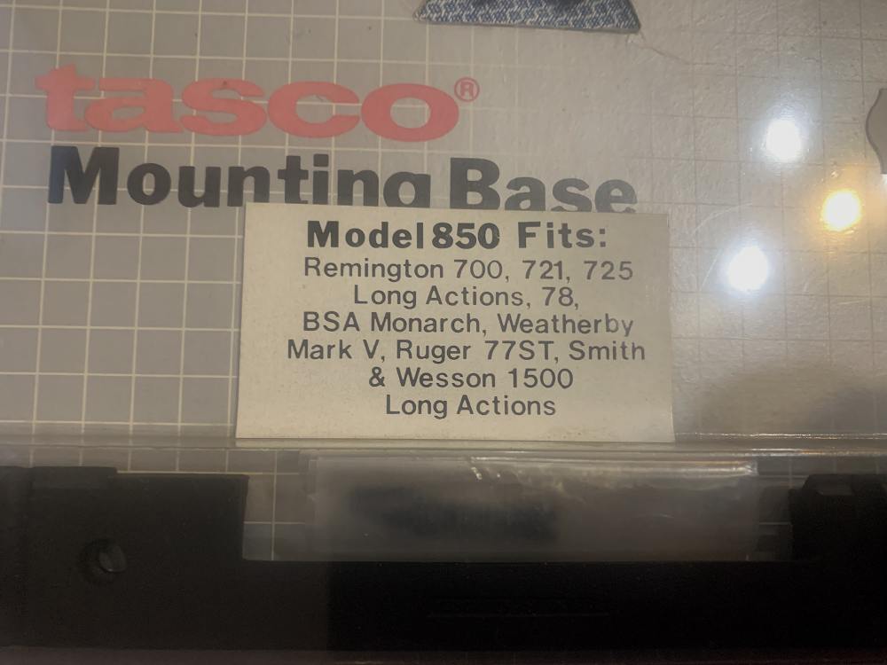 Tasco Model 850 Mounting Base, Fits Remington 700, 721, 725 Long Actions...-img-1