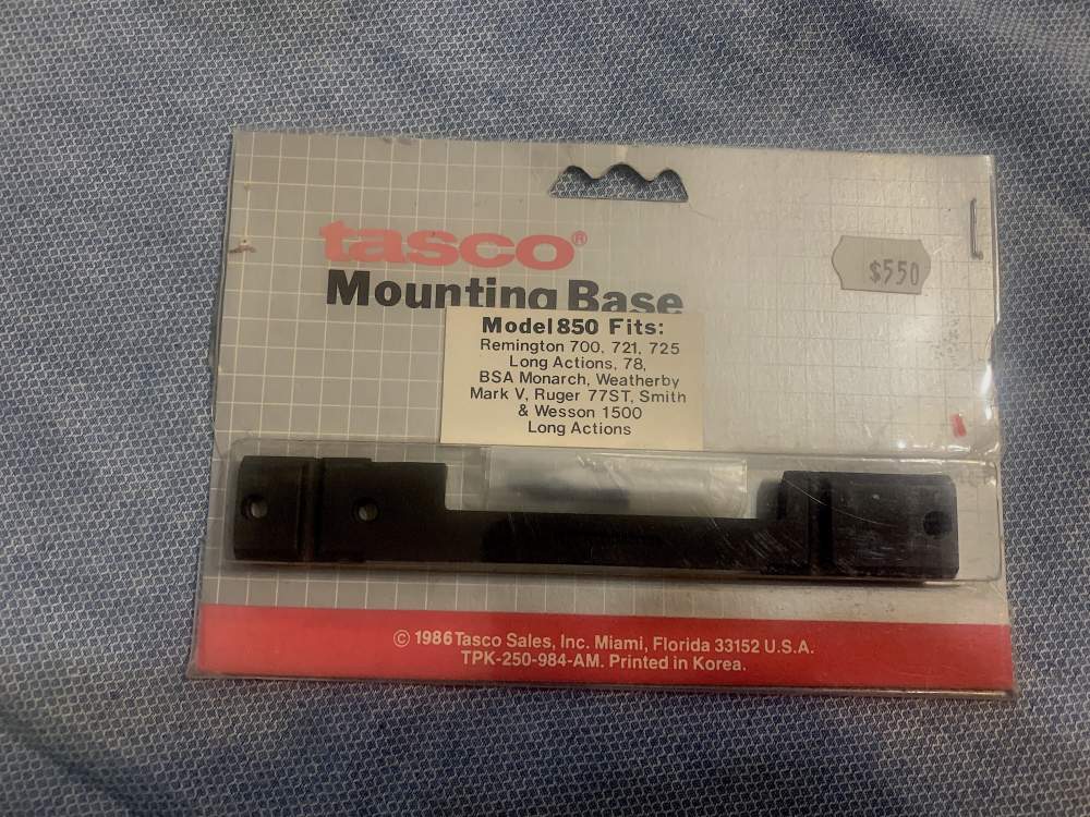 Tasco Model 850 Mounting Base, Fits Remington 700, 721, 725 Long Actions...-img-0