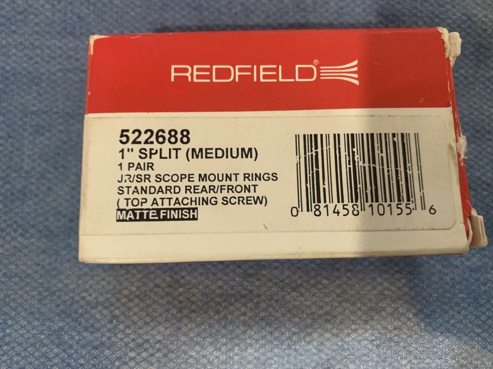 Redfield 1" Split Rings (medium), Matte finish. JR/SR Scope Mount Rings-img-0