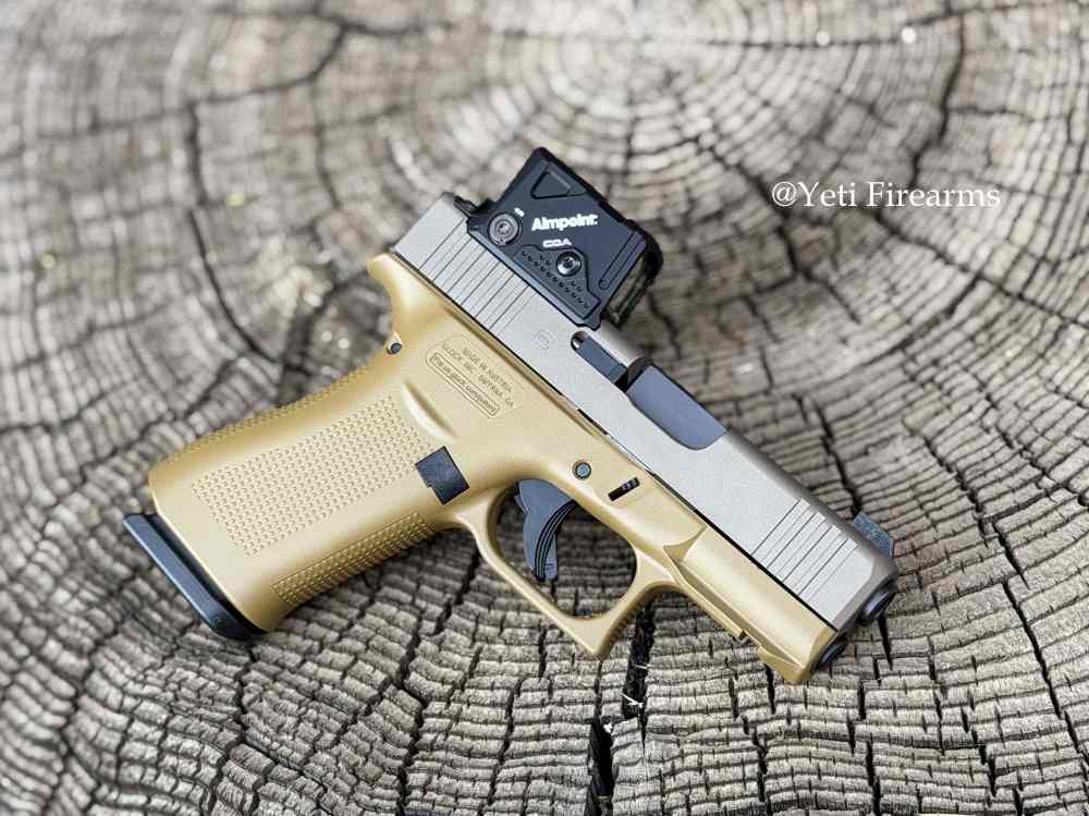 Glock 43x MOS A-CUT 9mm W/ Aimpoint COA Yeti Bronze / Yeti Brown Cerakote-img-2
