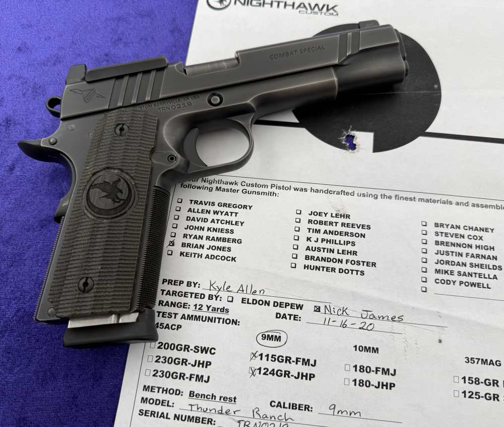 Nighthawk Custom NHC 1911 Thunder Ranch TR 9MM Combat Special Optic Ready -img-1