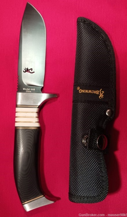 Browning 448 sg  Knife G10 With Bone Handle New-img-1