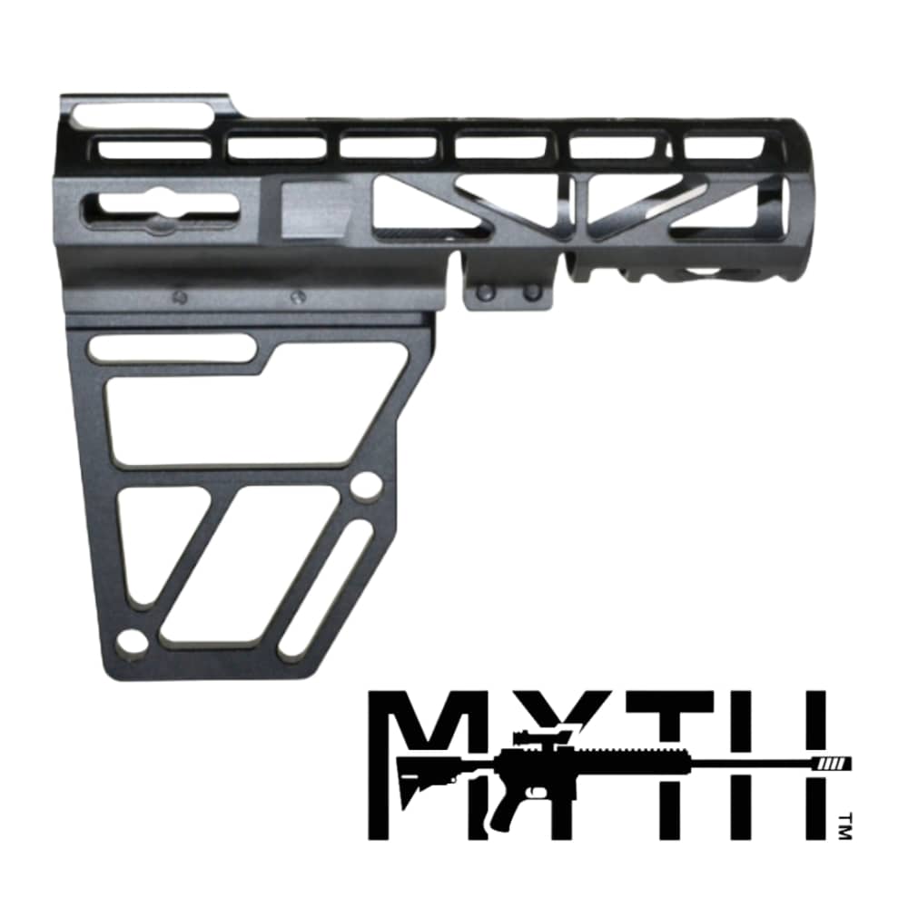Aluminum Skeleton Pistol Brace AR10 AR15 AR9 AR47 AK47 Black-img-0