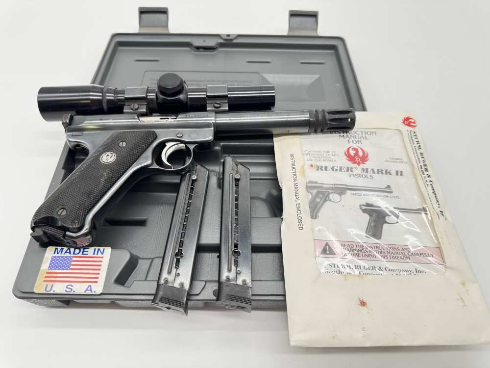 Ruger Mark II Target Semi-Auto Pistol with Scope and Muzzle Brake Nice!-img-26