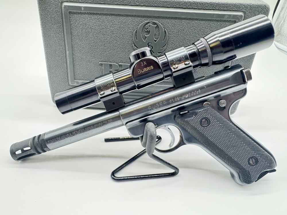 Ruger Mark II Target Semi-Auto Pistol with Scope and Muzzle Brake Nice!-img-7