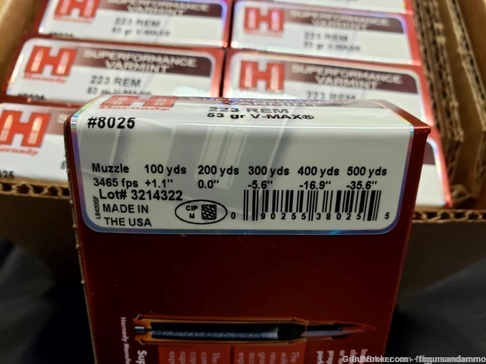 NEW 200 ROUNDS HORNADY SUPERFORMANCE .223 53 GRAIN V-MAX GR 223 REM VMAX-img-3