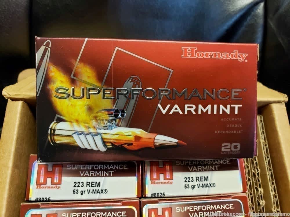 NEW 200 ROUNDS HORNADY SUPERFORMANCE .223 53 GRAIN V-MAX GR 223 REM VMAX-img-2