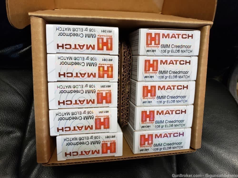IN STOCK! NEW 200 ROUNDS HORNADY 6MM CREEDMOOR ELD MATCH 108 GR ELDM-img-0