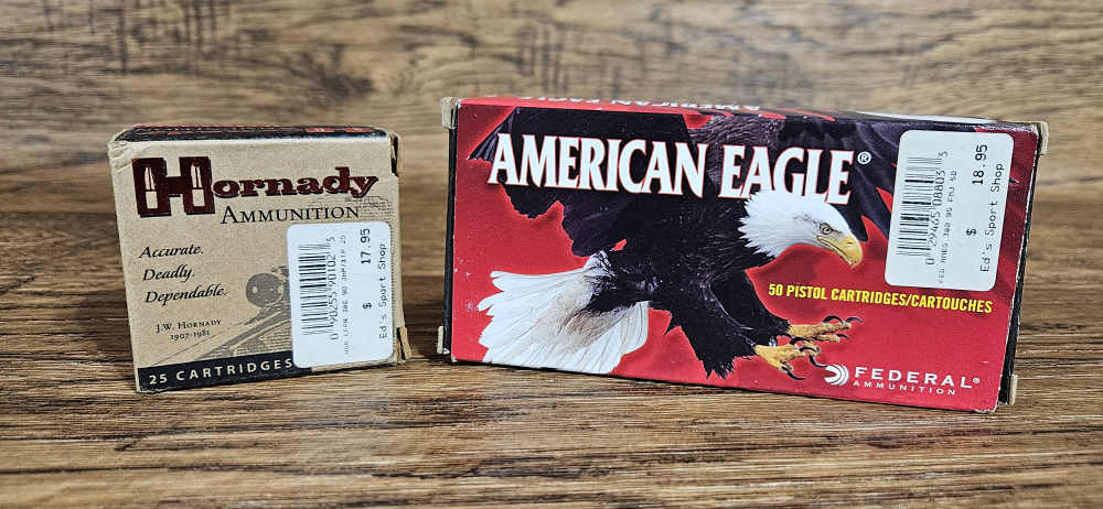  Hornady Custom™ 90gr XTP & American Eagle 95gr FMJ .380 Auto 75 Rds.-img-0