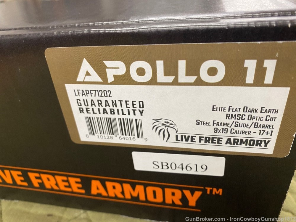 Live Free Armory LFAPF71202 Apollo 11 2011 Style Optics Cut Match Grade -img-10