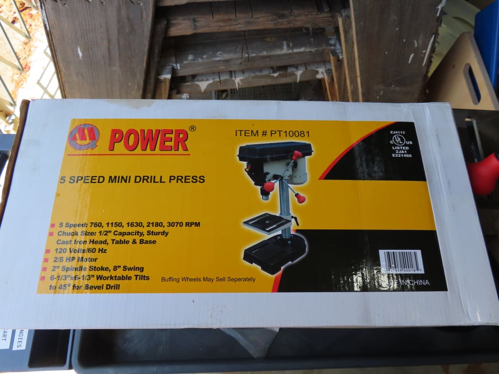 M-Power, 5-Speed Mini Drill Press, 1/2" Chuck, 0.4 HP, Cast Iron, Tilt Tabl-img-5