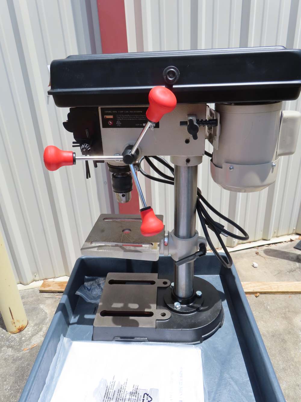 M-Power, 5-Speed Mini Drill Press, 1/2" Chuck, 0.4 HP, Cast Iron, Tilt Tabl-img-3
