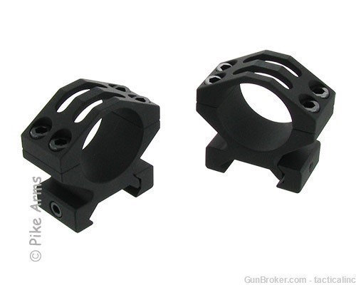 Pike Arms® Precision Billet Machined 1" Diameter Scope Rings - MAtte Black-img-1