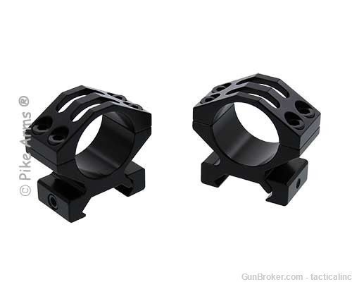 Pike Arms® Precision Billet Machined 1" Diameter Scope Rings - Satin Black-img-0