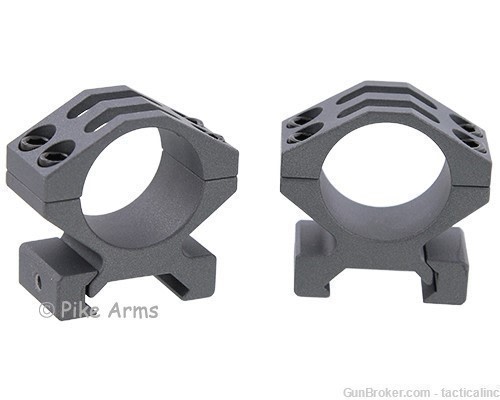 Pike Arms® Precision Billet Machined 1" Diameter Scope Rings - Gray-img-0