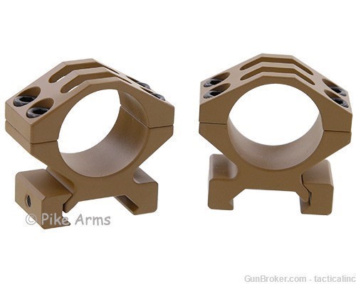 Pike Arms® Precision Billet Machined 1" Diameter Scope Rings - Earth-img-0