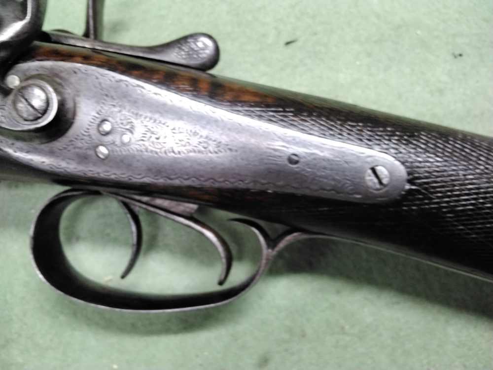 J. Manton SxS 12ga Damascus Hammer Shotgun 30" IC/IM Chokes Nice Patina-img-21