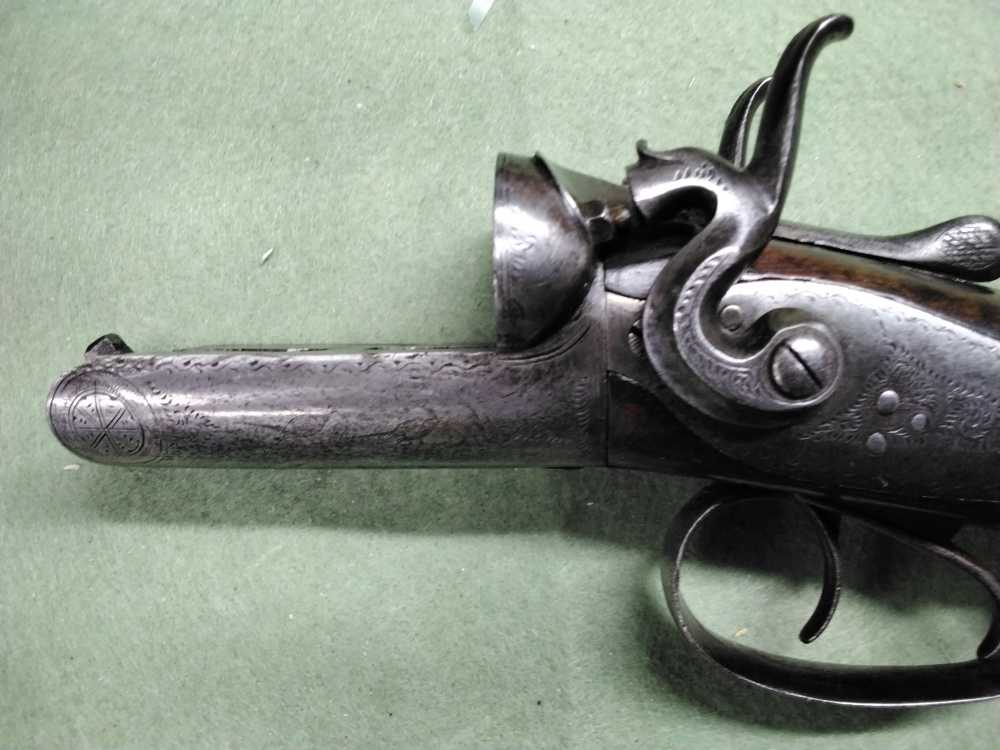 J. Manton SxS 12ga Damascus Hammer Shotgun 30" IC/IM Chokes Nice Patina-img-24