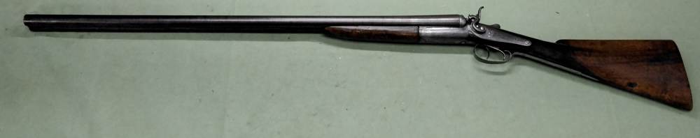 J. Manton SxS 12ga Damascus Hammer Shotgun 30" IC/IM Chokes Nice Patina-img-1