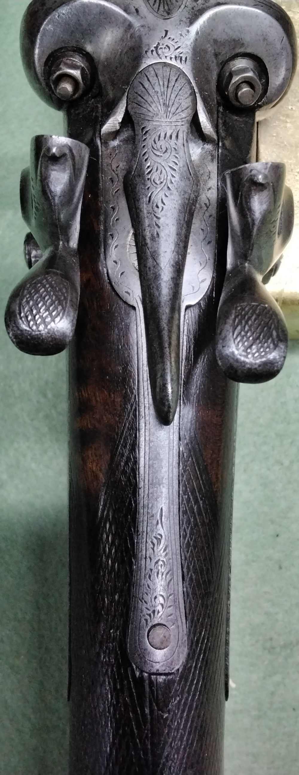 J. Manton SxS 12ga Damascus Hammer Shotgun 30" IC/IM Chokes Nice Patina-img-30