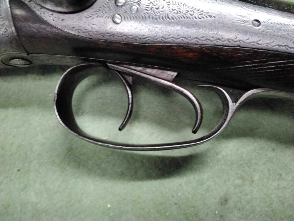 J. Manton SxS 12ga Damascus Hammer Shotgun 30" IC/IM Chokes Nice Patina-img-23