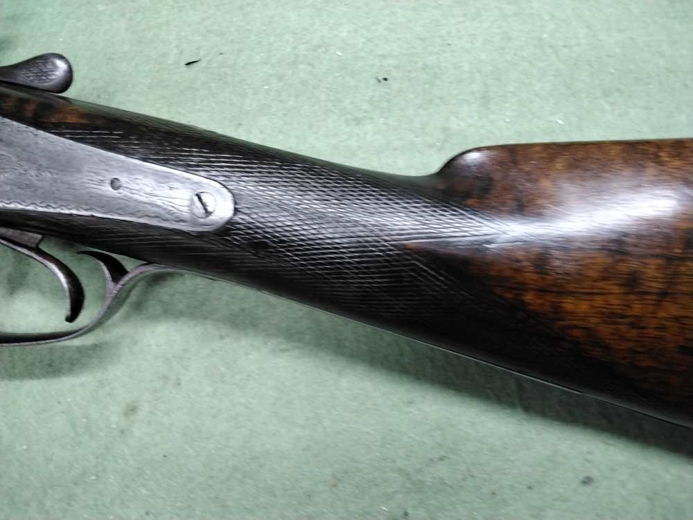J. Manton SxS 12ga Damascus Hammer Shotgun 30" IC/IM Chokes Nice Patina-img-20