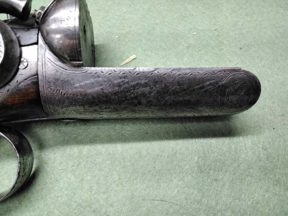J. Manton SxS 12ga Damascus Hammer Shotgun 30" IC/IM Chokes Nice Patina-img-9
