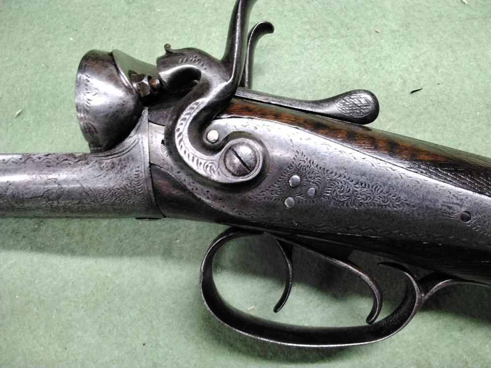 J. Manton SxS 12ga Damascus Hammer Shotgun 30" IC/IM Chokes Nice Patina-img-22