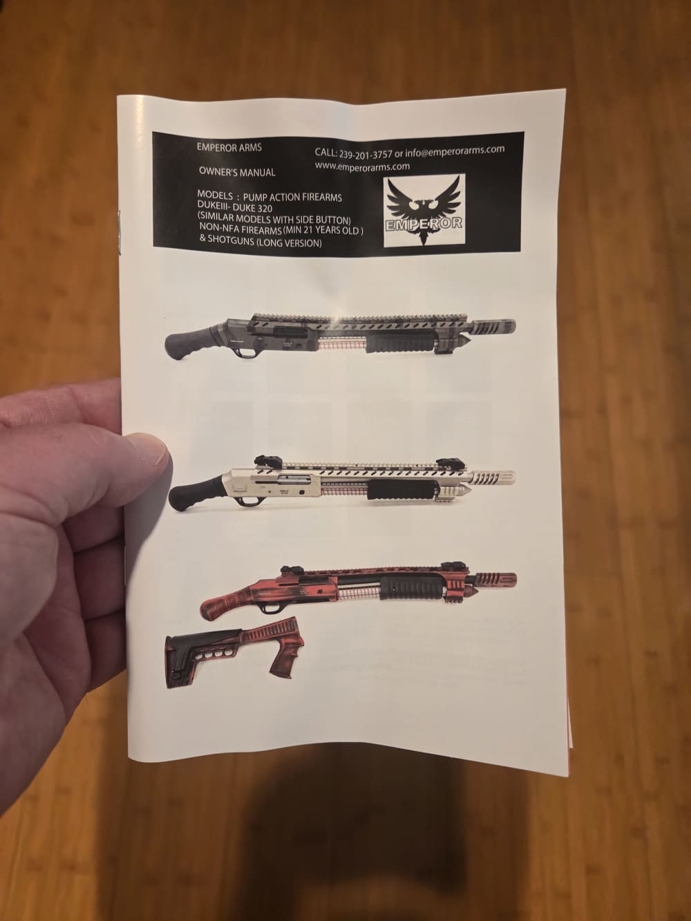Just In! NIB Emperor Arms Duke III Ultra 12GA, Marine. Pistol Grip Also-img-22