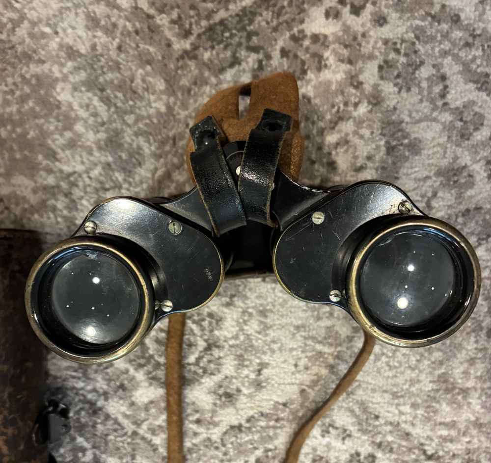 Original German WW2 Carl Zeiss Jena Early 6x30 Dienstglas W/ Case -img-5