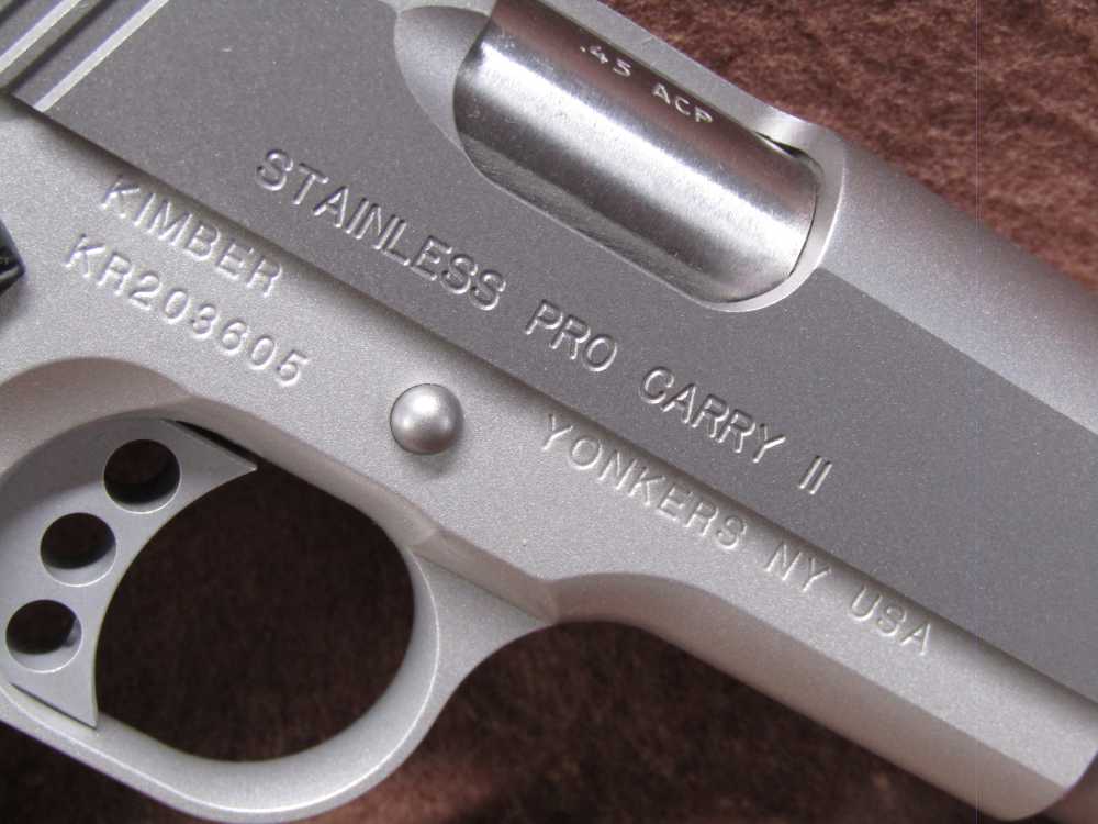 Kimber Stainless Pro Carry II 45 ACP Semi 1911 4" BRL VG Bore-img-5