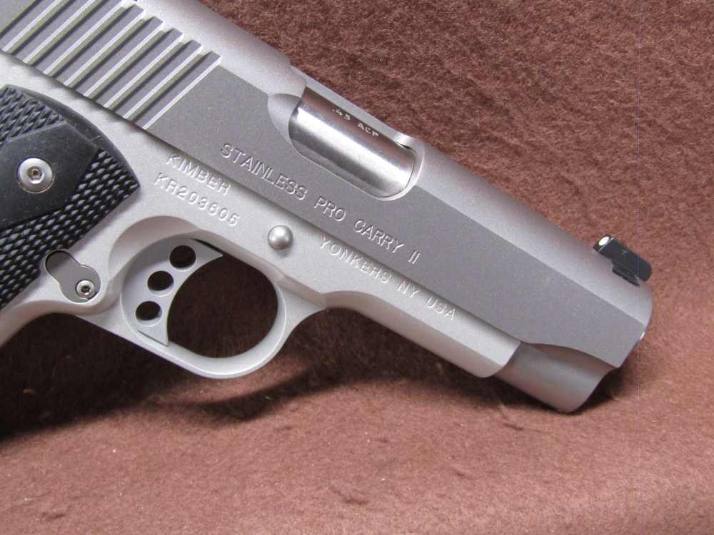 Kimber Stainless Pro Carry II 45 ACP Semi 1911 4" BRL VG Bore-img-4