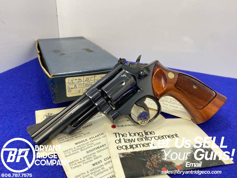 1974 Smith Wesson 19-3 .357 Mag 4" *DESIRABLE COMBAT MAGNUM REVOLVER*-img-0
