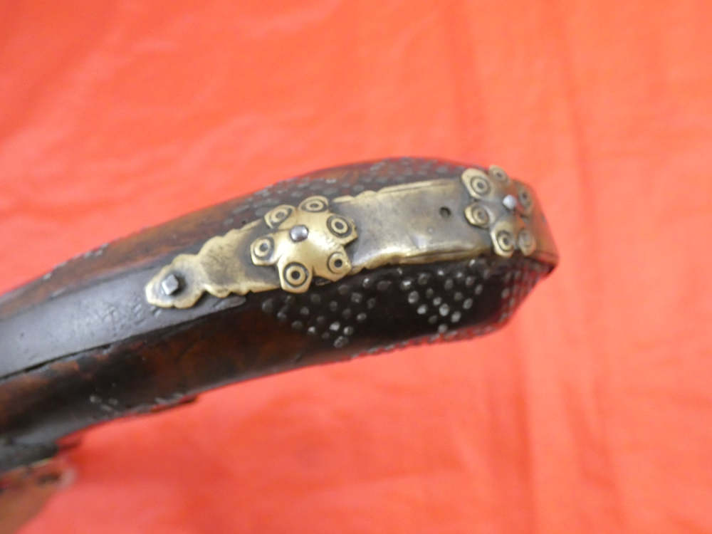 RARE ANTIQUE SOUTH INDIA BLUNDERBUSS MIQUELET FLINTLOCK PISTOL 1780-1820 -img-23