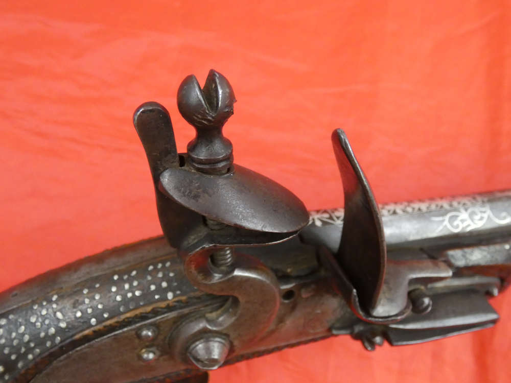 RARE ANTIQUE SOUTH INDIA BLUNDERBUSS MIQUELET FLINTLOCK PISTOL 1780-1820 -img-20