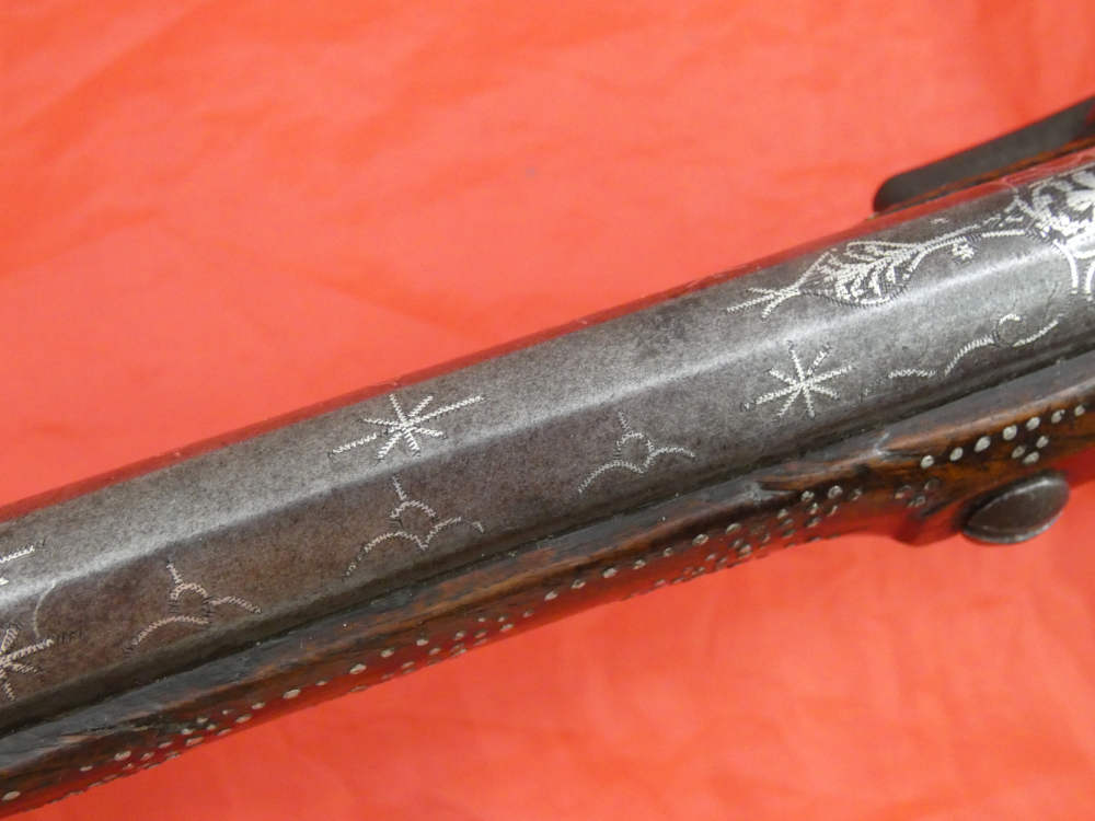RARE ANTIQUE SOUTH INDIA BLUNDERBUSS MIQUELET FLINTLOCK PISTOL 1780-1820 -img-30