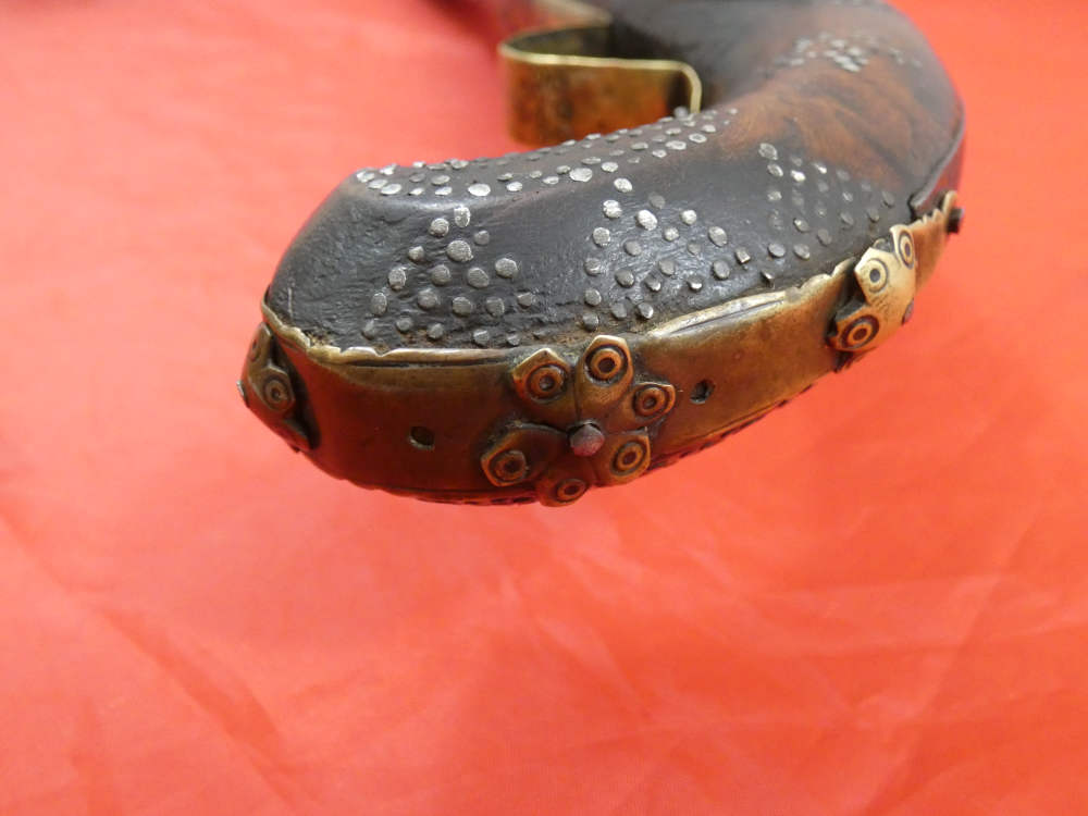 RARE ANTIQUE SOUTH INDIA BLUNDERBUSS MIQUELET FLINTLOCK PISTOL 1780-1820 -img-24