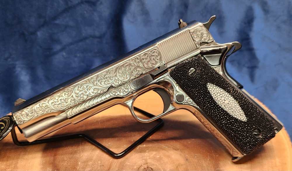 Colt Tuxedo 1911 38 Super Stingray CNC Custom 1/300 Engraved Layaway-img-8