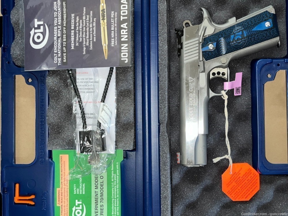 Colt 1911 Gold Cup Lite 38 Super O5073GCL 5" SS NM Series 70 SS LAYAWAY-img-0
