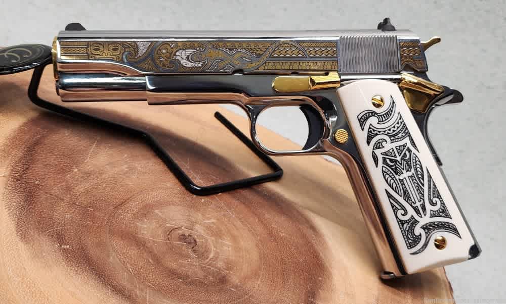 SK Customs Colt 1911 The MANA 1 of 200 Gold 38 Super Polynesian Layaway-img-10