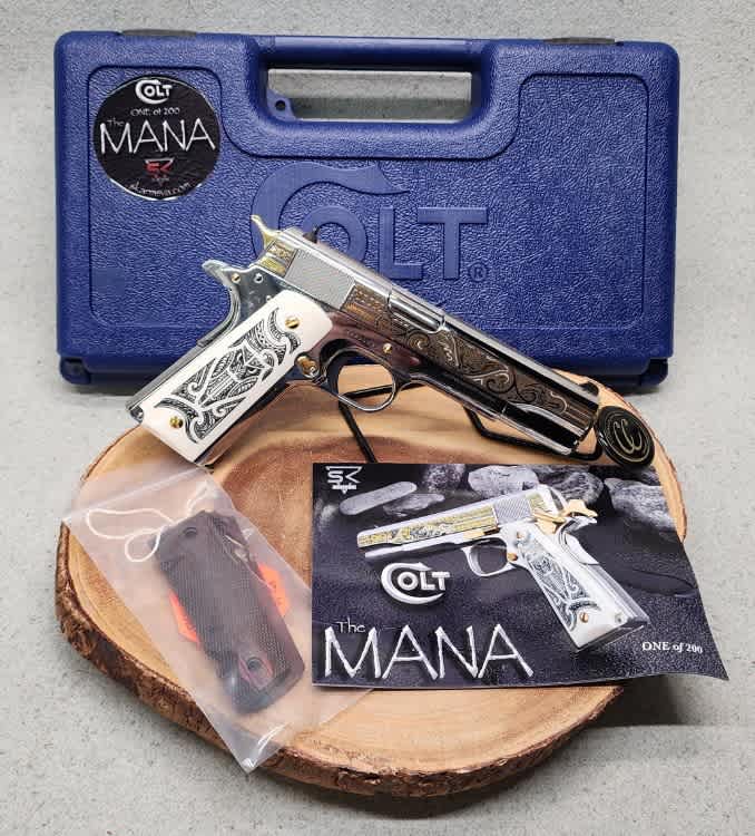 SK Customs Colt 1911 The MANA 1 of 200 Gold 38 Super Polynesian Layaway-img-5