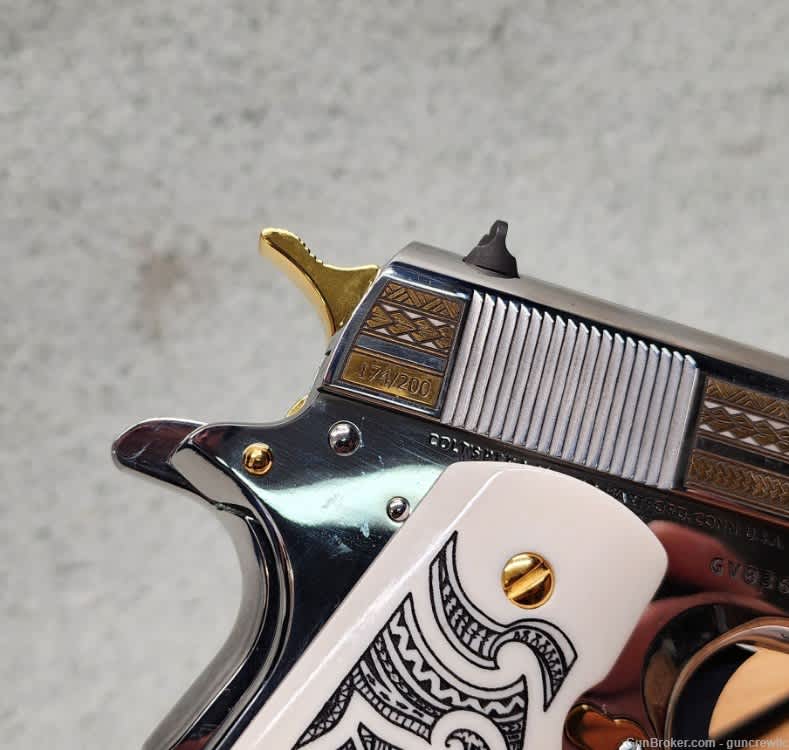 SK Customs Colt 1911 The MANA 1 of 200 Gold 38 Super Polynesian Layaway-img-7