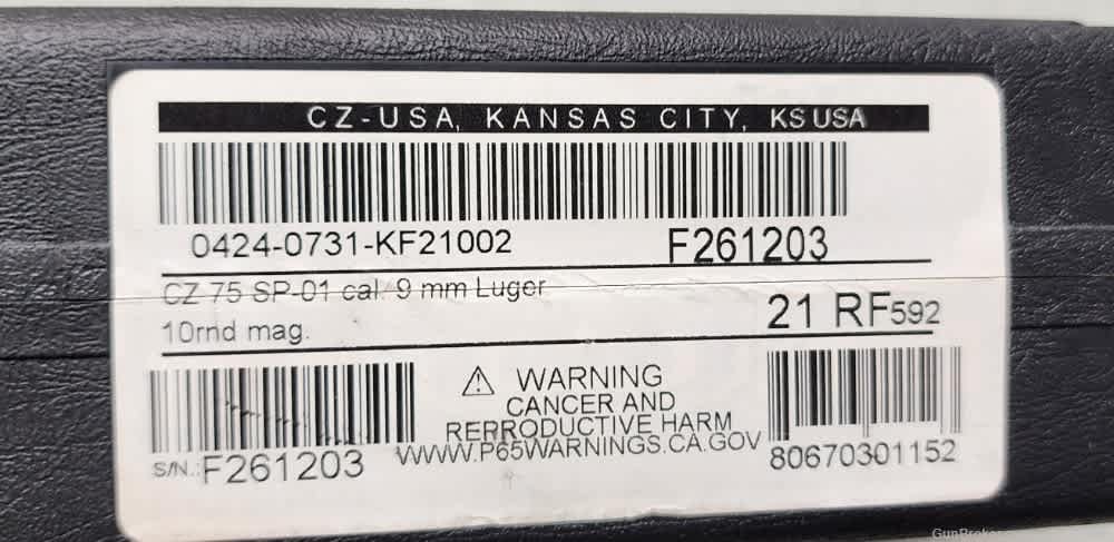 Guncrafter Ind CZ USA SP-01 9mm Optics Ready RMR Cut SP01 4.6" Layaway-img-16