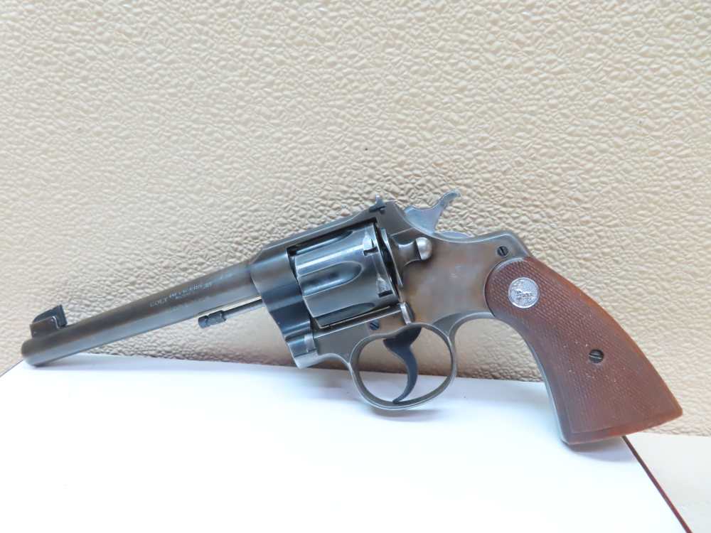 COLT Officers Model USMC PROPERTY Target Revolver Heavy Barrel .38  RARE-img-22