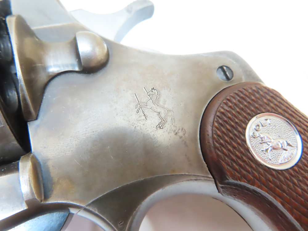 COLT Officers Model USMC PROPERTY Target Revolver Heavy Barrel .38  RARE-img-44