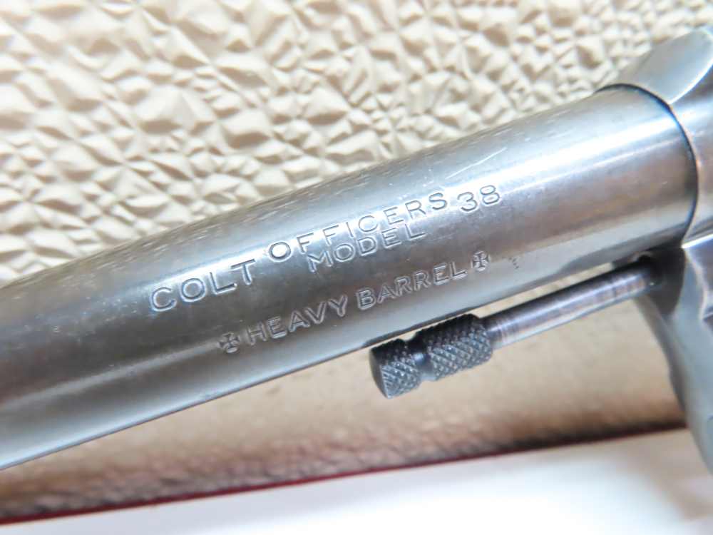 COLT Officers Model USMC PROPERTY Target Revolver Heavy Barrel .38  RARE-img-34