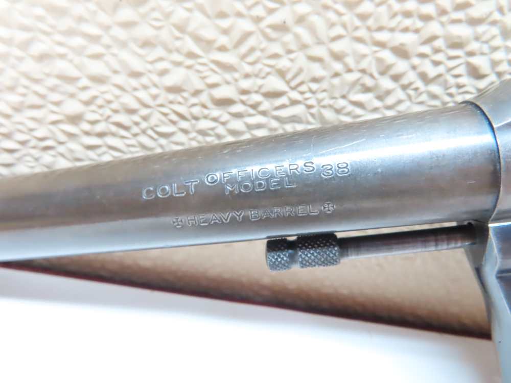COLT Officers Model USMC PROPERTY Target Revolver Heavy Barrel .38  RARE-img-33