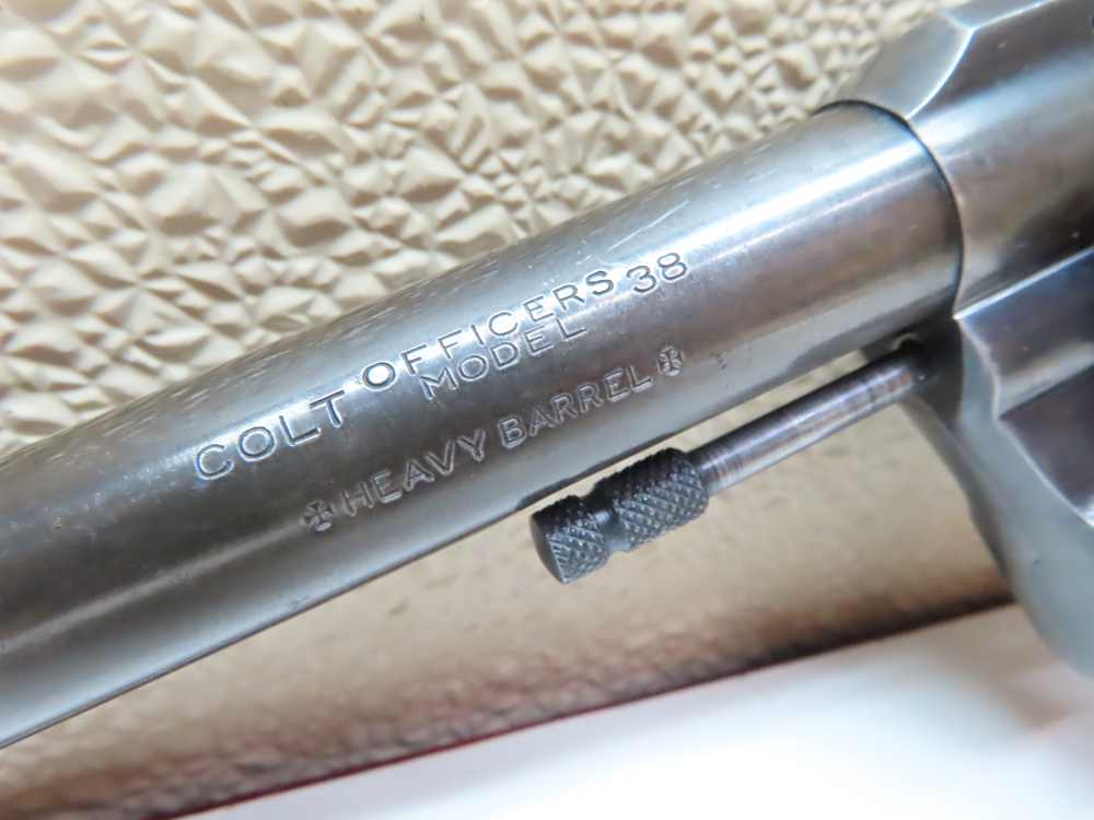 COLT Officers Model USMC PROPERTY Target Revolver Heavy Barrel .38  RARE-img-35