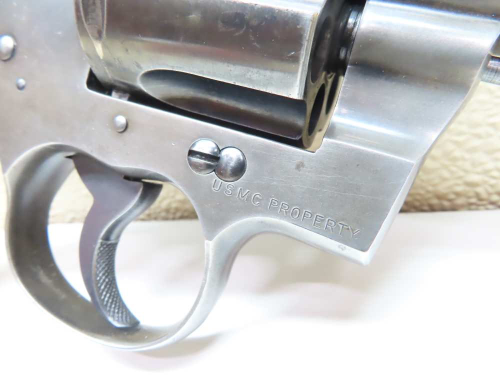 COLT Officers Model USMC PROPERTY Target Revolver Heavy Barrel .38  RARE-img-18