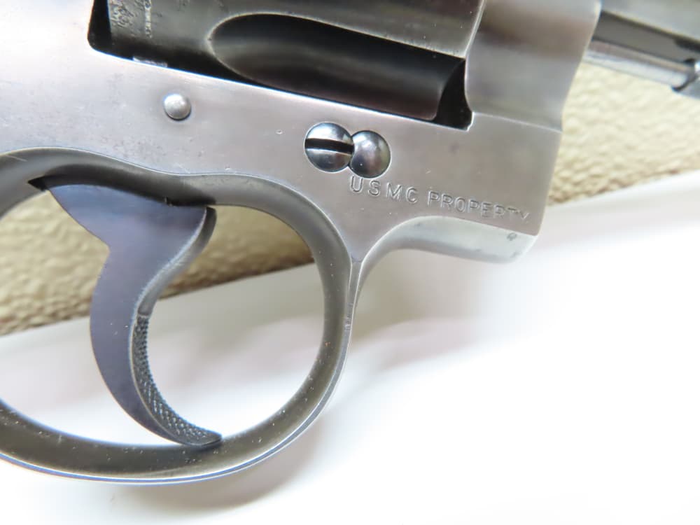 COLT Officers Model USMC PROPERTY Target Revolver Heavy Barrel .38  RARE-img-17
